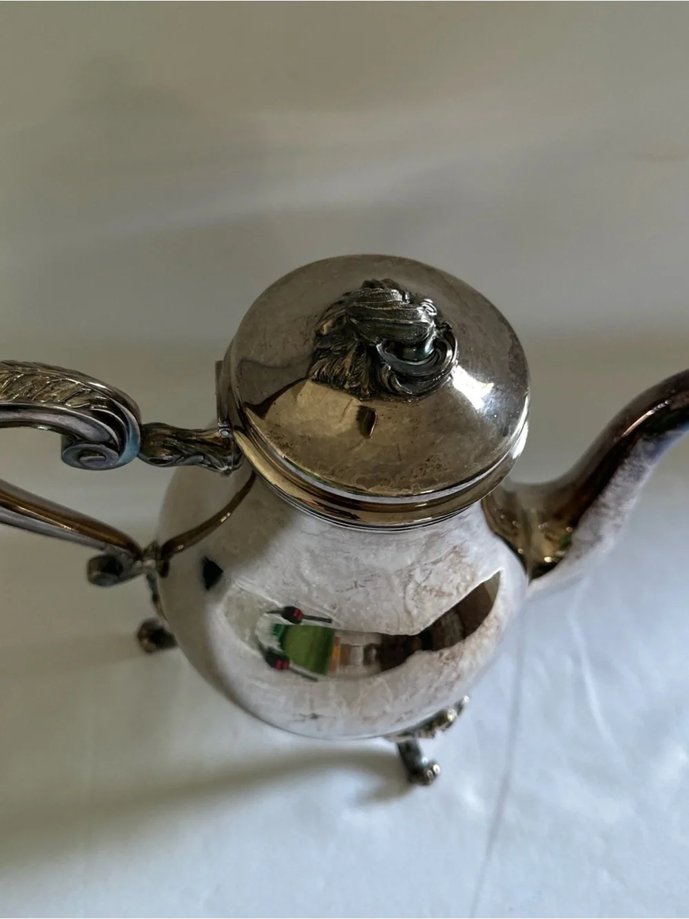 Christofle coffee or tea pot silver plated marly pattern 8”